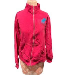 Michigan Big Star Lake pink zip up sweatshirt size large